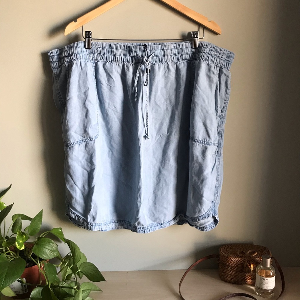 Chambray Skirt Plus Size